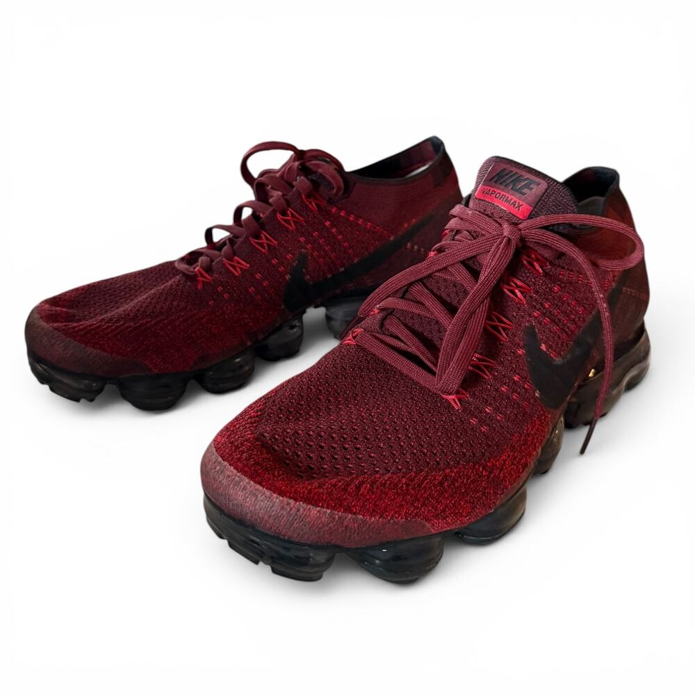 Nike Air VaporMax Flynit Red Black Men's Sneakers Shoes Size 8 849558-601